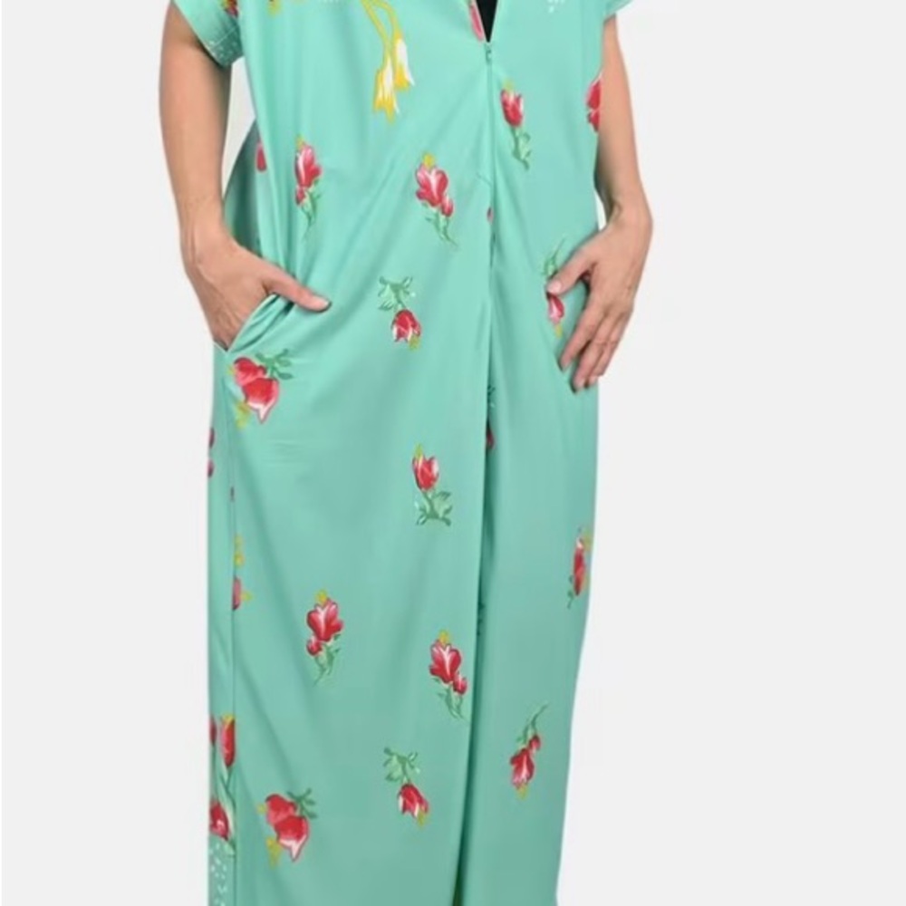 Anthony Richards Teal Floral Women's Pajamas or house dress 4XL New